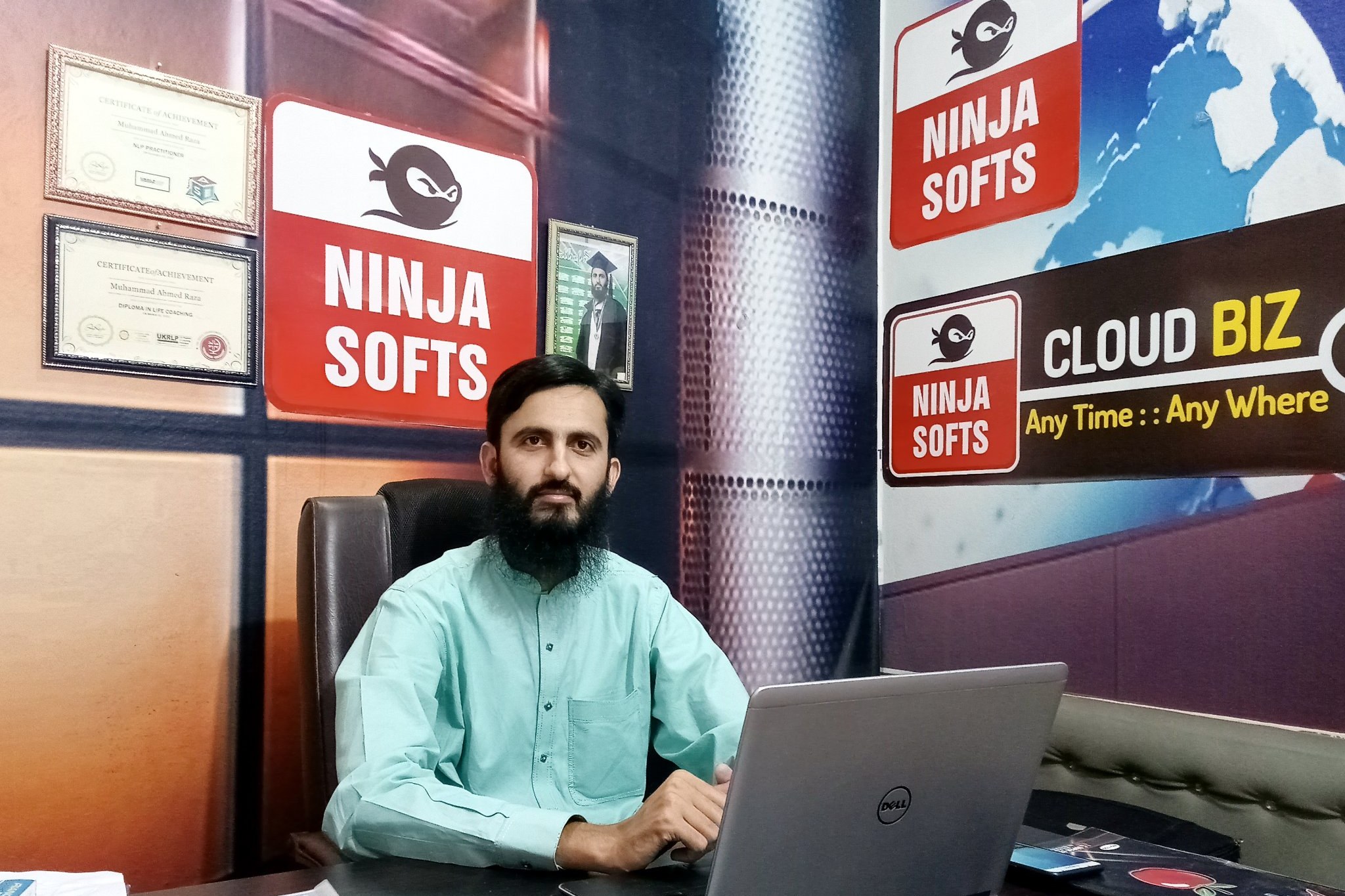 Hafiz Muhammad Ahmed Raza at the Ninja Softs office